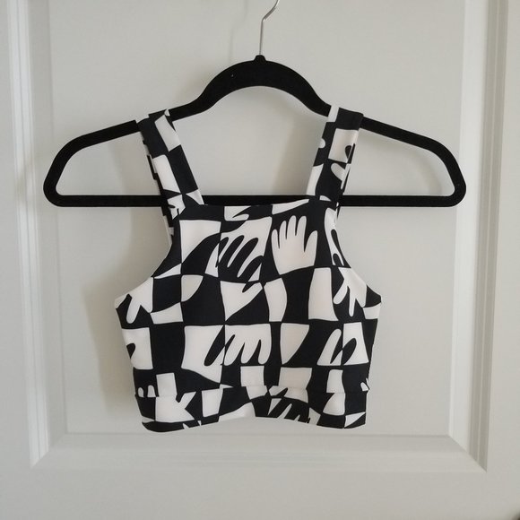 NWT Anthropologie | Hand print stretch workout top - Picture 2 of 13